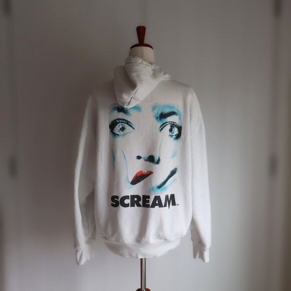 Hollister Scream (1996) Hoodie Mens M Off White Distressed Horror - Picture 3 of 12